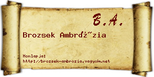 Brozsek Ambrózia névjegykártya
